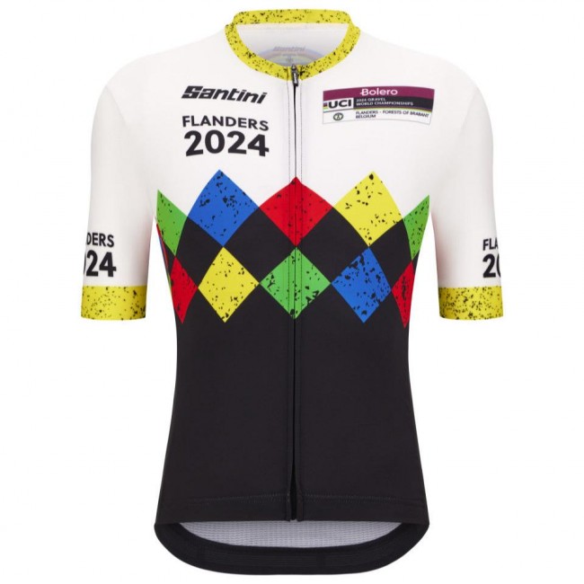 Heren Santini UCI Gravel Wereldkampioenschappen Vlaanderen 2024 Trui - Zwart