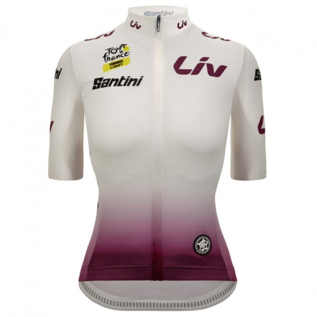 Dames Fietskleding Wit damesshirt Tour de France 2025 Fan Line
