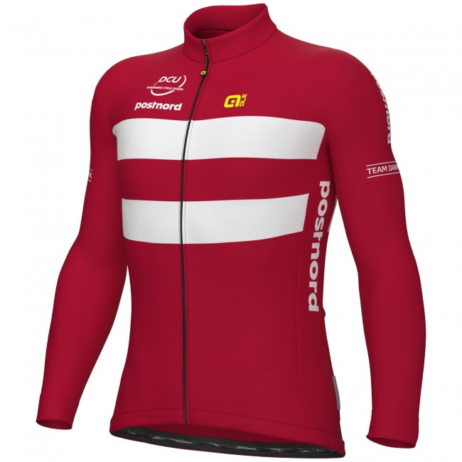 Heren Fietskleding Ale Deens nationaal elftal 2025 shirt met lange mouwen
