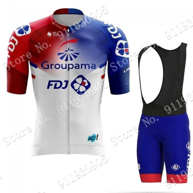 FDJ Pro Team 2021 Fietskleding Fietsshirt Korte Mouw+Korte Fietsbroeken Bib 2021072835