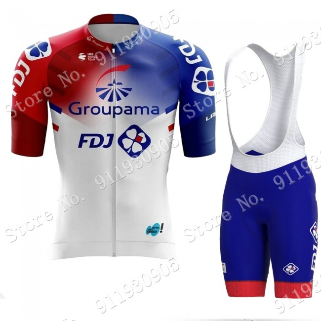 FDJ Pro Team 2021 Fietskleding Fietsshirt Korte Mouw+Korte Fietsbroeken Bib 2021072836