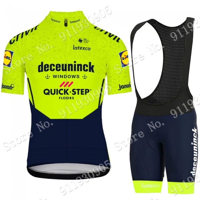 Deceuninck Quick Step Pro Team Green 2021 Fietskleding Fietsshirt Korte Mouw+Korte Fietsbroeken Bib 2021072927