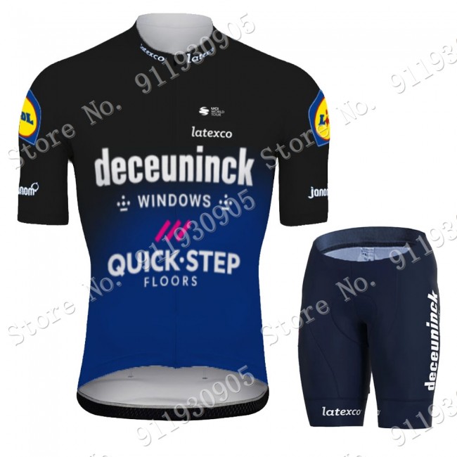 Deceuninck Quick Step Pro Team Black 2021 Fietskleding Fietsshirt Korte Mouw+Korte Fietsbroeken Bib 2021072933