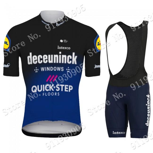 Deceuninck Quick Step Pro Team Black 2021 Fietskleding Fietsshirt Korte Mouw+Korte Fietsbroeken Bib 2021072934