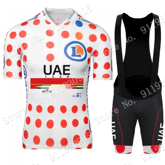 Polka Dot UAE Emirates Tour De France 2021 Fietskleding Fietsshirt Korte Mouw+Korte Fietsbroeken Bib 2021072961