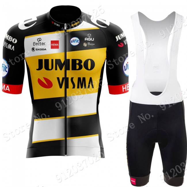 New Style Jumbo Visma 2021 Team Fietskleding Fietsshirt Korte Mouw+Korte Fietsbroeken Bib 2021062668