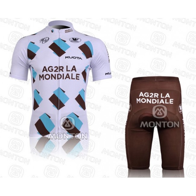 Ag2r La Mondiale Fietsshirt Korte mouw Korte fietsbroeken met zeem Kits 2
