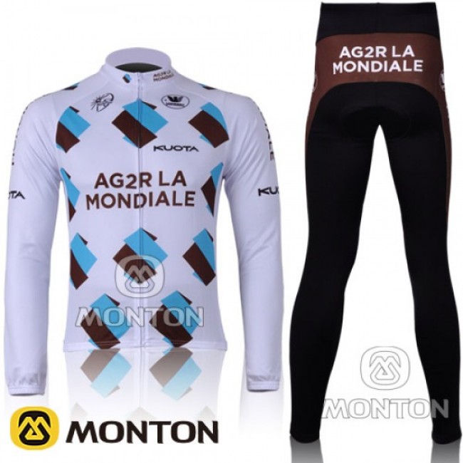 Ag2r La Mondiale Fietsshirt lange mouw lange fietsbroeken met zeem knicker Kits 3