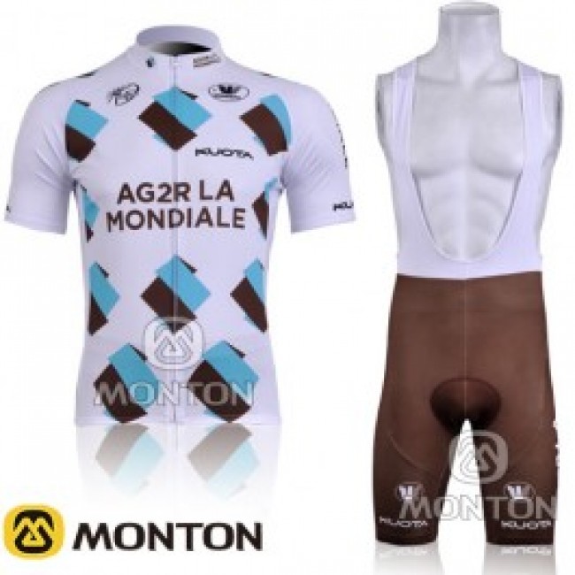Ag2r La Mondiale Fietsshirt Korte mouw Korte fietsbroeken Bib met zeem Kits 1