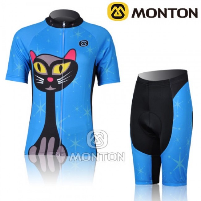 2011 MONTON Blue Cat vrouw models Fietspakken Fietsshirt Korte+Korte fietsbroeken zeem 3453