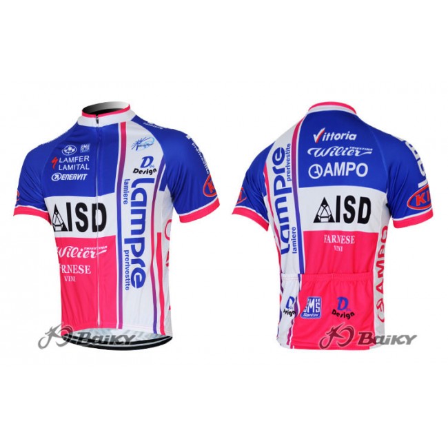 2012 Lampre ISD Fietsshirt Korte mouw wit blauw roze 3849