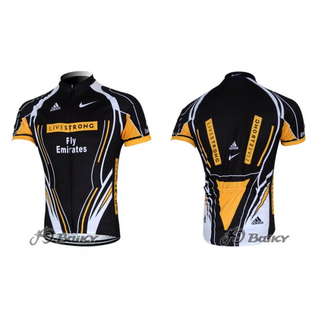 2012 Livestrong Fly Emirates Fietsshirt Korte mouwzwart geel 3839