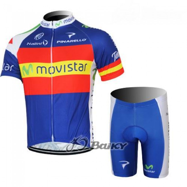 Movistar Fietspakken Fietsshirt Korte+Korte fietsbroeken zeem blauw rood 4108