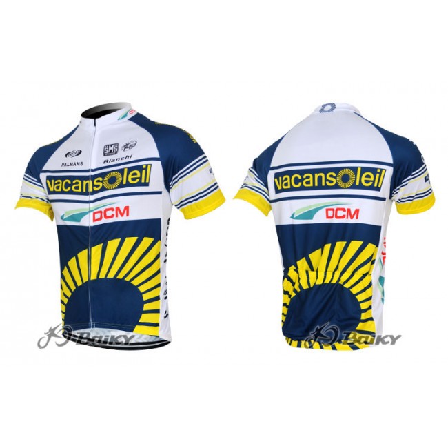 2012 Vacansoleil-DCM Fietsshirt Korte mouw wit blauw geel 585