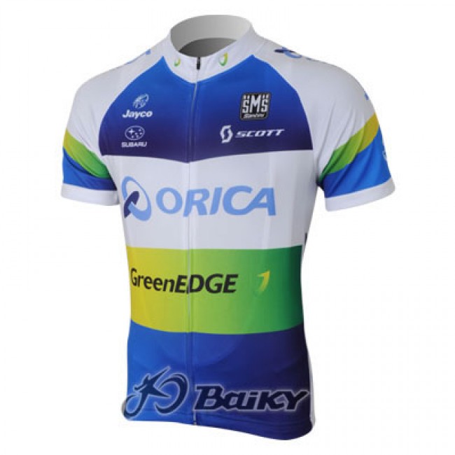 2013 Green Edge ORICA Fietsshirt Korte mouw blauw 640