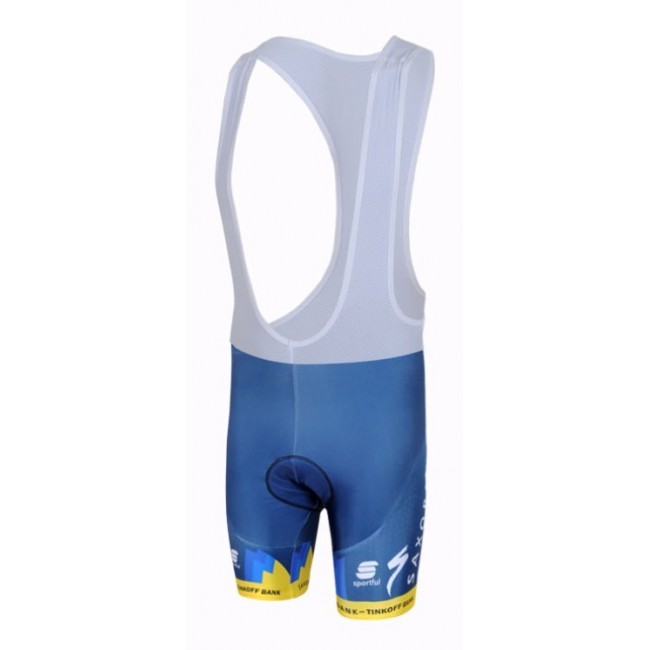 2013 Saxo Bank Tinkoff Pro Team Korte fietsbroeken Bib met zeem blauw geel 724