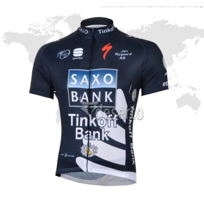 2013 Saxo Bank Tinkoff Pro Team Fietsshirt Korte mouw donker blauw 3821