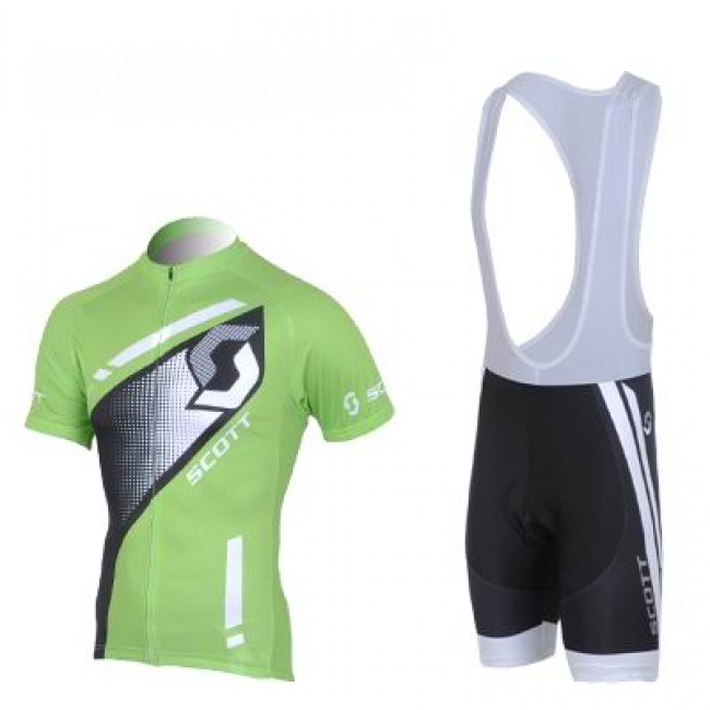 2013 Scott Racing Fietspakken Fietsshirt Korte+Korte koersbroeken Bib groen zwart 746