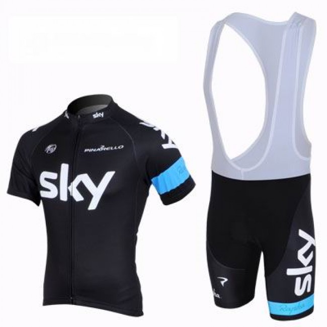 2013 Team Sky Fietspakken Fietsshirt Korte+Korte koersbroeken Bib zwart blauw 789