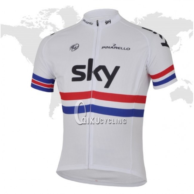 2013 Team Sky Fietsshirt Korte mouw wit rood blauw 769