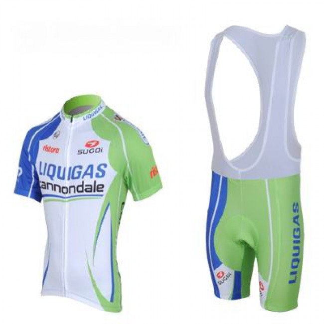 2013 Liquigas Cannondale Pro Team Fietspakken Fietsshirt Korte+Korte koersbroeken Bib groen 666