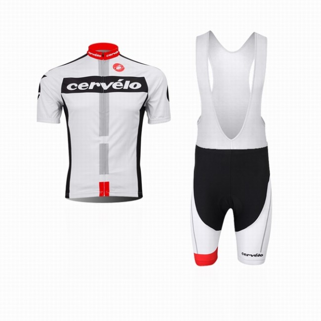 2014 Castelli Cervelo Fietspakken Fietsshirt Korte+Korte koersbroeken Bib wit 4163