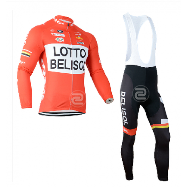 2014 Lotto Belisol Fietskleding Fietsshirt Lange Mouwen+lange fietsbroeken Bib 1299