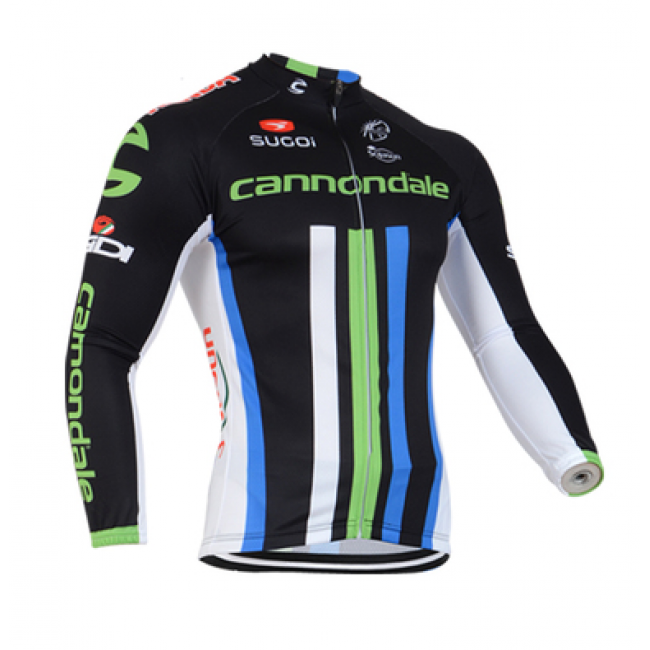 2014 Cannondale Fietsshirt lange mouw Wit Groen Blauw 1440