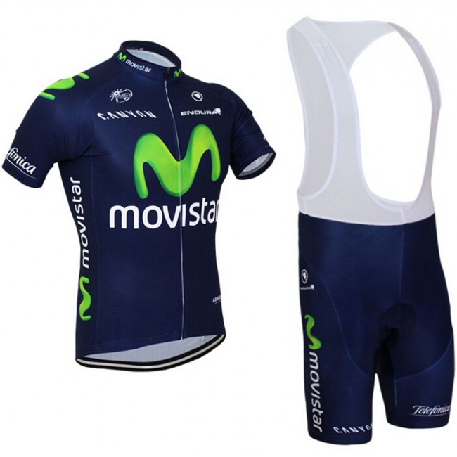 2015 Movistar Fietskleding Fietsshirt Korte+Korte Fietsbroeken Bib 1875