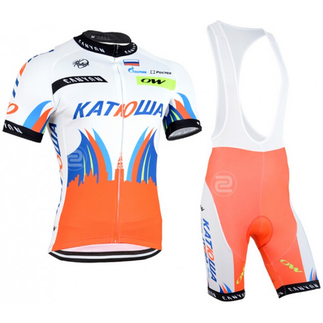 2015 Katusha Fietskleding Fietsshirt Korte+Korte Fietsbroeken Bib rood 1815