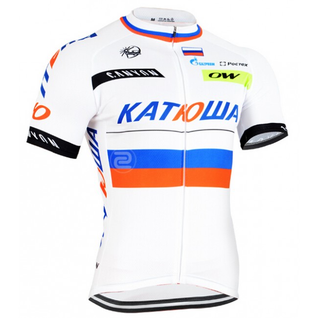 2015 Katusha Fietsshirt Korte Mouw wit 1822