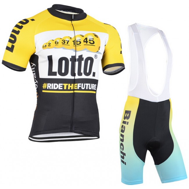 2015 Lotto Fietsshirt Korte Mouw+Bianchi Korte Fietsbroeken Bib 1838