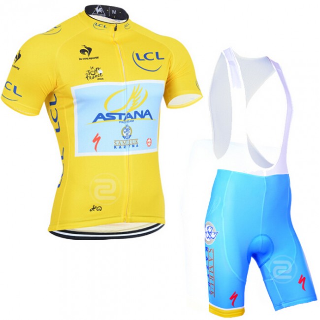 2015 Le Tour France Astana Fietskleding Fietsshirt Korte+Korte Fietsbroeken Bib 818