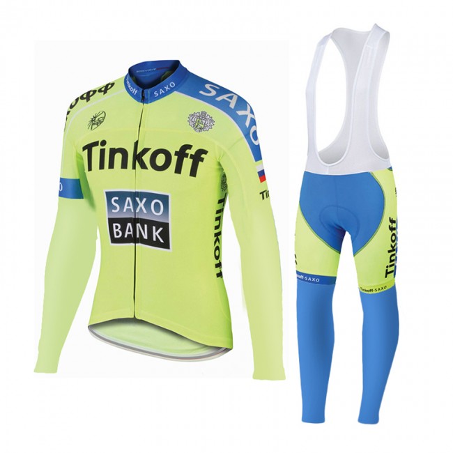 2015 Saxo bank Tionkff Fietskleding Fietsshirt lange mouw+Lange fietsbroeken Bib 1982