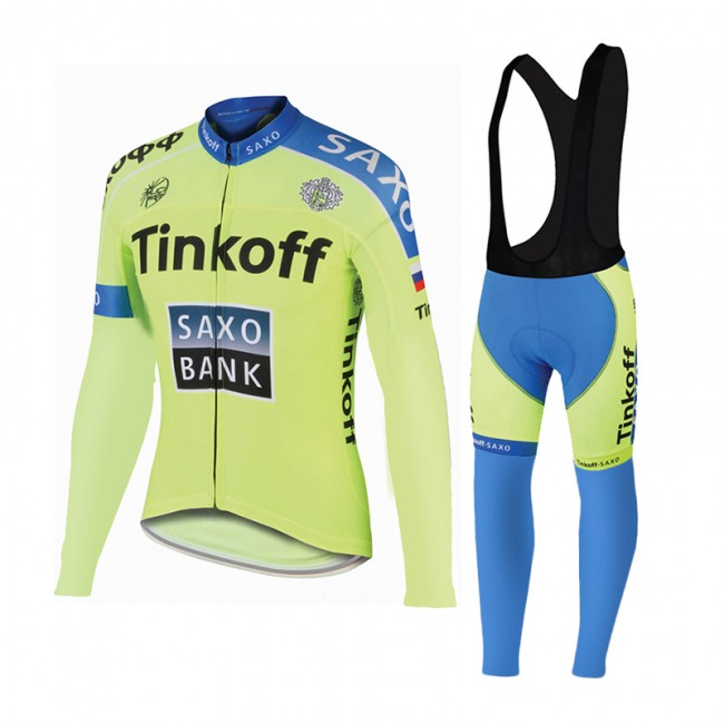 2015 Saxo bank Tionkff Fietskleding Fietsshirt lange mouw+Lange fietsbroeken Bib 1981