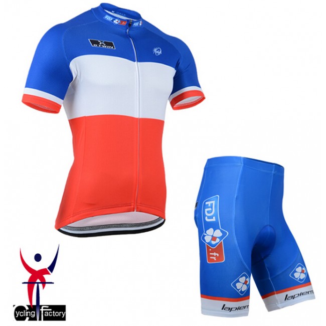 2014 FDJ.fr Fietsshirt Korte Mouw+Korte Fietsbroeken Zwart rood 965