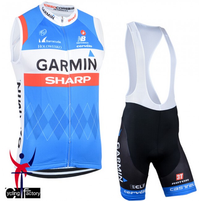 2014 Garmin Sharp Fietsshirt Zonder Mouwen+Korte Fietsbroeken Bib 1239