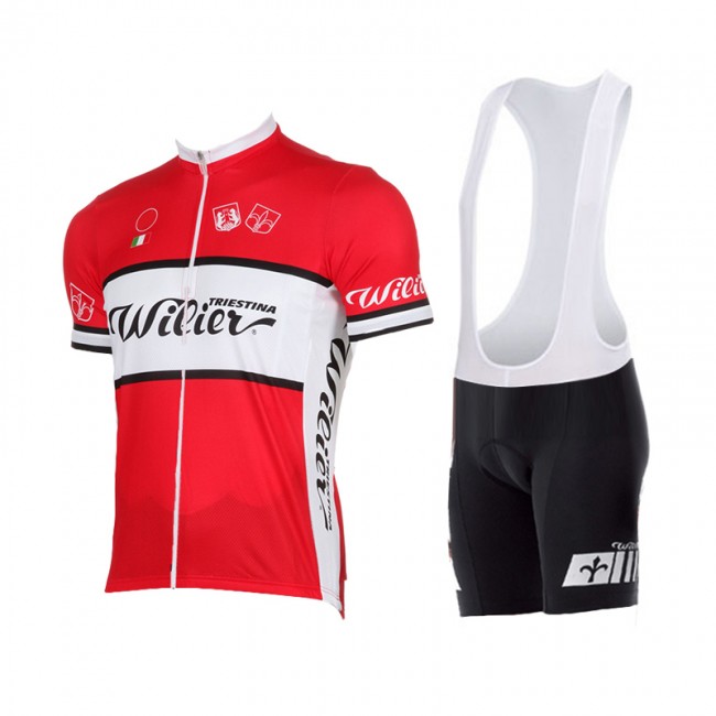 WILIER 2015 wit rood Fietskleding Set Fietsshirt Korte Mouwen+Fietsbroek Bib Korte 2285