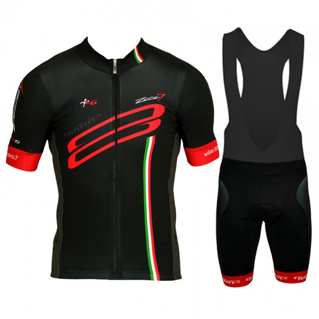 2015 WILIER Fietskleding Set Fietsshirt Korte Mouwen+Fietsbroek Bib Korte rood zwart 2282