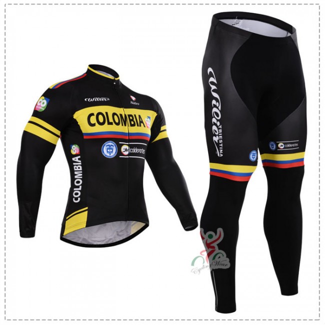 2015 Colombia Fietskleding Fietsshirt lange mouw+Lange fietsbroeken 2344