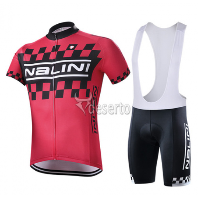 2015 Nalini Racing-Drapeau rood Fietskleding Set Fietsshirt Korte Mouwen+Fietsbroek Bib Korte 2013