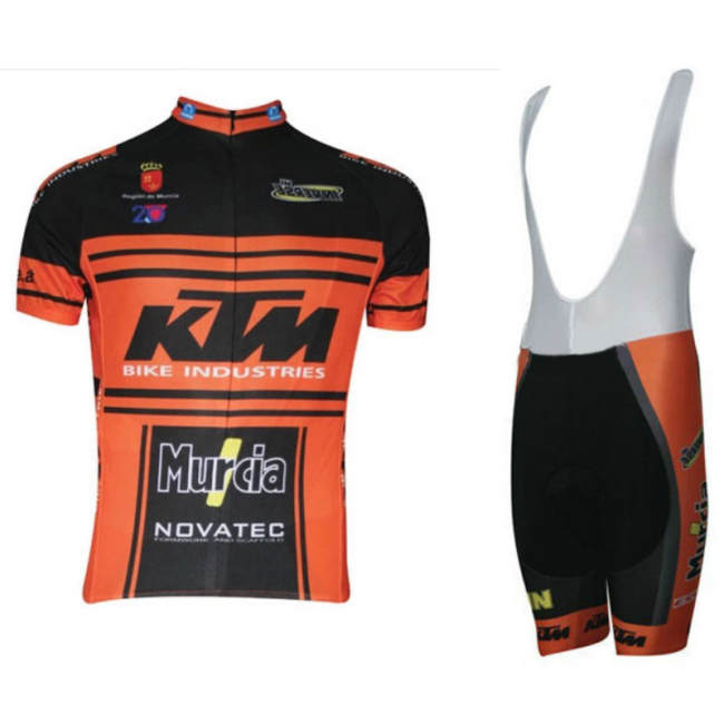 2015 KTM Proteam Fietskleding Set Fietsshirt Korte Mouwen+Fietsbroek Bib Korte zwart orange 2163