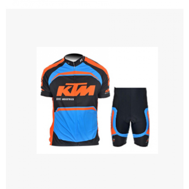 2015 KTM Proteam blauw zwart Fietsshirt Korte Mouwen+Fietsbroek 2165