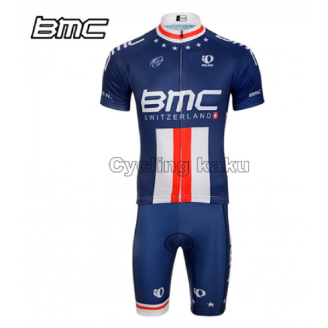 2015 BMC Proteam blauw Fietsshirt Korte Mouwen+Fietsbroek 1560