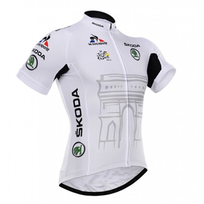 2015 Tour De France Fietsshirt Korte Mouwen wit 2086