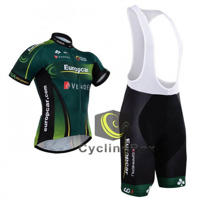 2015 Europcar Fietskleding Set Fietsshirt Korte Mouwen+Fietsbroek Bib Korte 2348