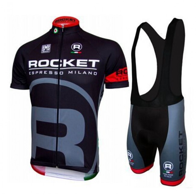 2015 Rocket Santini Fietskleding Fietsshirt Korte+Korte Fietsbroeken Bib zwart 2461
