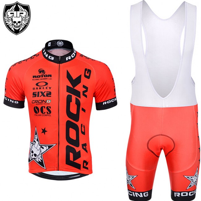 2015 Rock Racing rouge Fietskleding Fietsshirt Korte+Korte Fietsbroeken Bib 2230