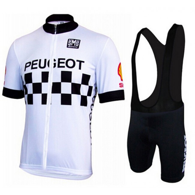 2015 PEUGEOT Santini Fietskleding Fietsshirt Korte+Korte Fietsbroeken Bib zwart 2487