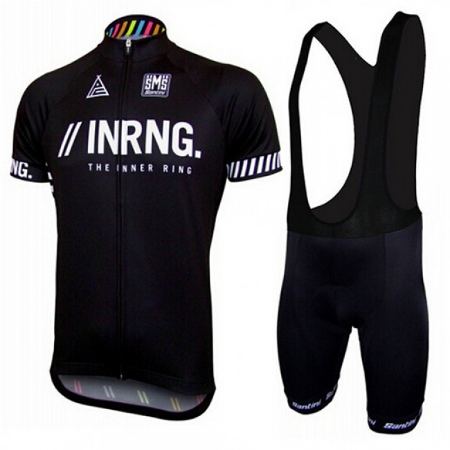 2015 INRNG Santini Fietskleding Fietsshirt Korte+Korte Fietsbroeken Bib zwart 2489